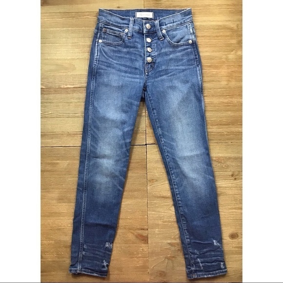 Madewell Slim Straight Jeans: Distressed Button-Front Edition - Picture 5 of 11